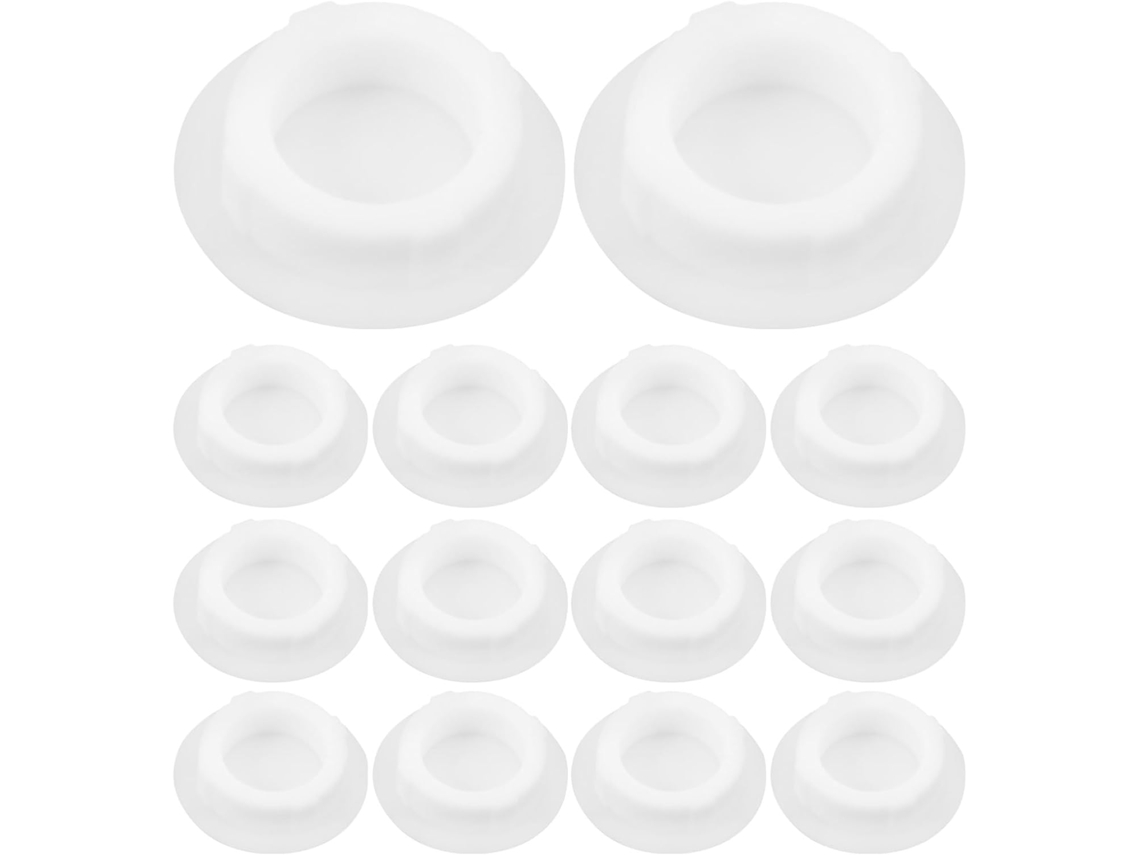 Tampas De Silicone Para Cofrinhos, 20 Unidades, Redondas, Brancas, Com Fecho De Pressão, Tampa De Fundo Para Potes