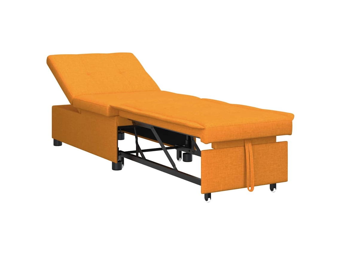 Sofá de Relaxamento Retrátil Amarelo Escuro 194x50x82cm Tecido HARLANV1
