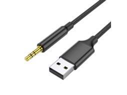Adaptador Usb Macho para Conector de Áudio 3,5 Mm Fone Ouvido, Cabo Hi fi Alto falante e Computador. AQUAFORGE
