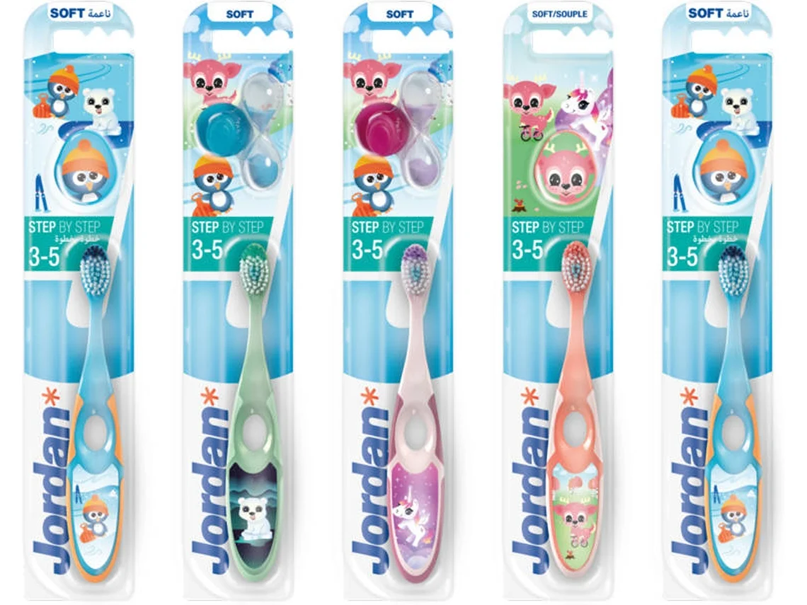 Pack de 5 Escovas de Dentes JORDAN Criança (3-5 Anos)
