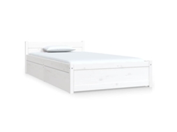 Estrutura Cama com Gavetas 90x190 Cm Single Branco MAISON EXCLUSIVE