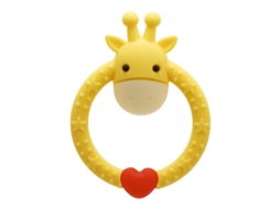 Brinquedo Para Alivio De Dentes De Girafa Cartoon Em Silicone Macio Bebê Sensorial Amarelo