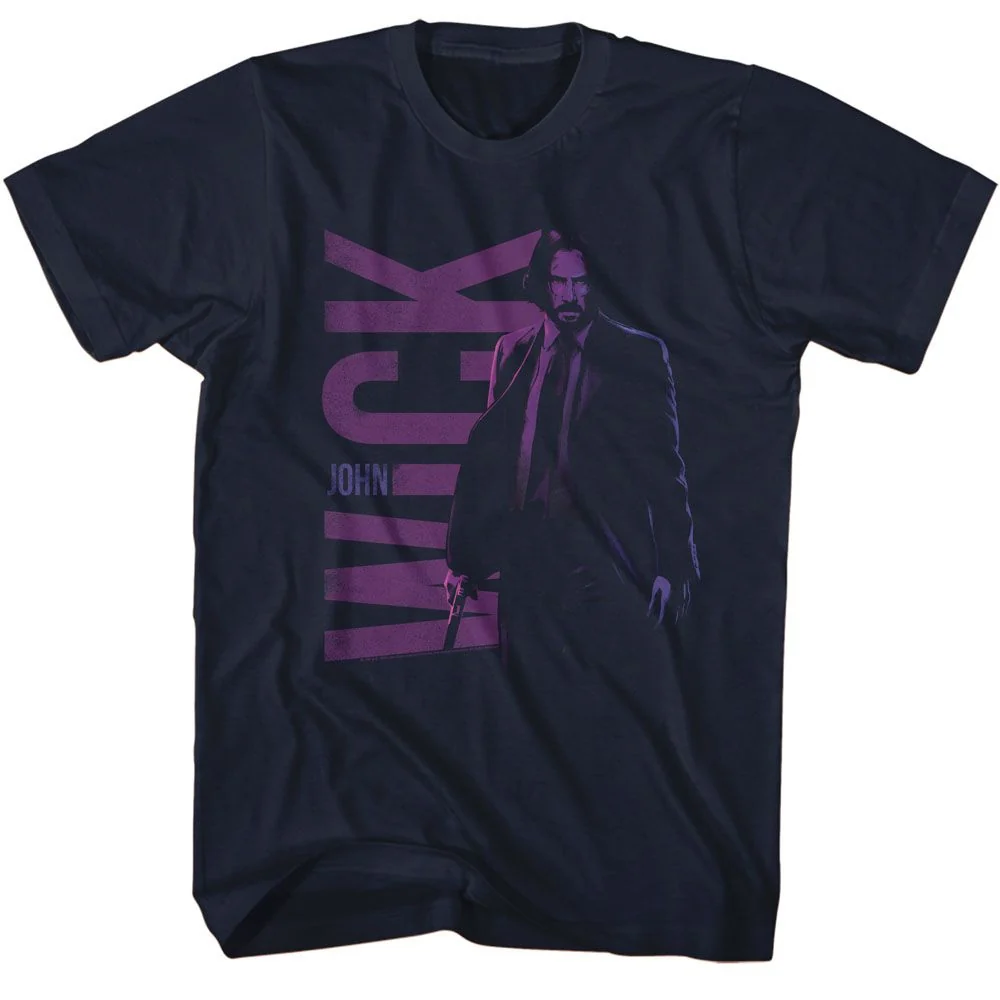 Rockinstone John Wick Name And Character Illustration Navy Adult T-shirt Size:m