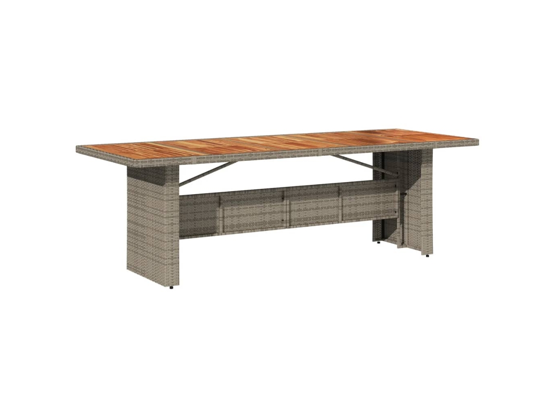 Mesa de jardim VIDAXL Cinzeto Rattan / Vime