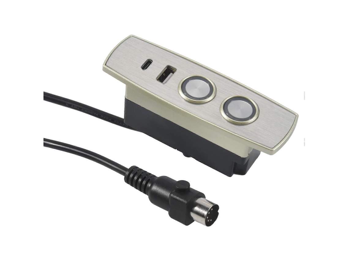Controlador De Poltrona Elétrica Reclinável Em Abs Com 2 Botões E 5 Pinos Retos.