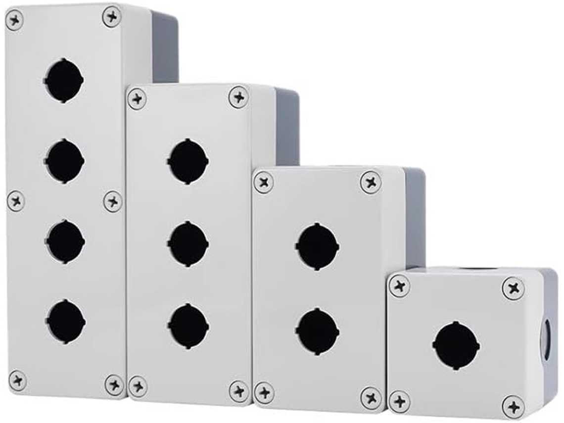 1-interruptor De Botão Controle Tipo Lift 22mm Com Dois Furos, Ip65, Para Uso Externo, Caixa Em Abs