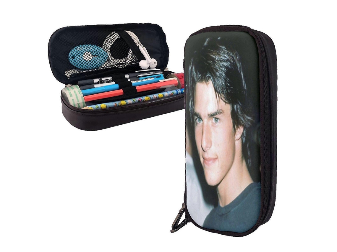 Estojo Tom Cruise V801, Elegante Bolsa De Couro Marrom Com Zíper Para Canetas, Marcadores E Materiais De Escritório B801 Olysi Shop