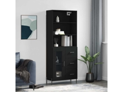 Vidaxl Armário Alto 69,5x34x180 Cm Derivados De Madeira Preto