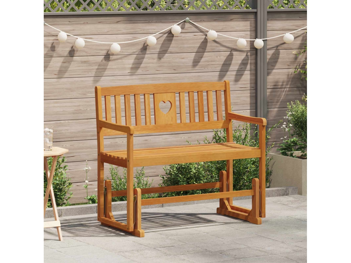 Vidaxl Banco Deslizante De Jardim Natural 110 X 59 X 97 Cm