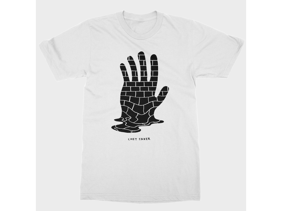 Camiseta Chet Faker Brick Hand Branca ROCKINSTONE Unissex Adulto Mais Vendida Tamanho: XXL