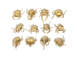 12pcs Conjunto De Brinquedos De Insetos Falsos Pvc Dourado Modelos Simulação Mini Insetos