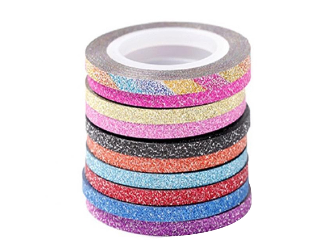 10 Cores/conjunto Fita De Decoração De Unhas Artística Dourado Prata Fita De Linha Adesiva Ferramenta