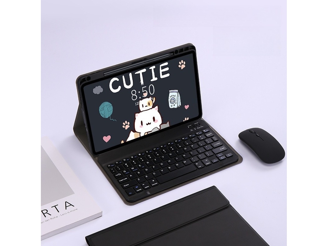 Elysve Capa Com Teclado Bluetooth Com Rato Para Xiaomi Pad 6/6pro 11 Polegadas, Cor Preta