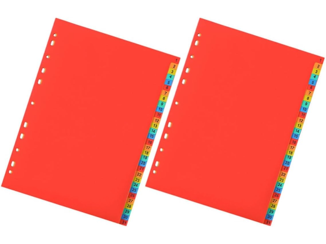 Conjunto De 2 Divisórias Pastas A4 Em Pvc Da Beavorty Com 31 Abas Numeradas E 11 Furos Organização Rápida Design