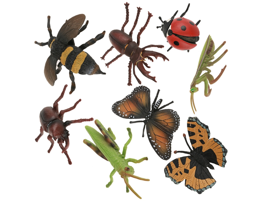 Primerox conjunto de 8 Modelos de Insetos em 3d Pvc Brinquedo Educativo para Crianças Acessório de Fotografia