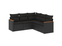 Garden Sofa Set, Garden Sofa Sets Vidaxl Preto Rattan / Vime (n/a)
