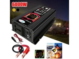 Transformador Conversor de 6000W 12V para 220V-Inversor de Energia Solar para Carro-Para Laptop Drone Ventilador Câmera-Preto QINGQUE