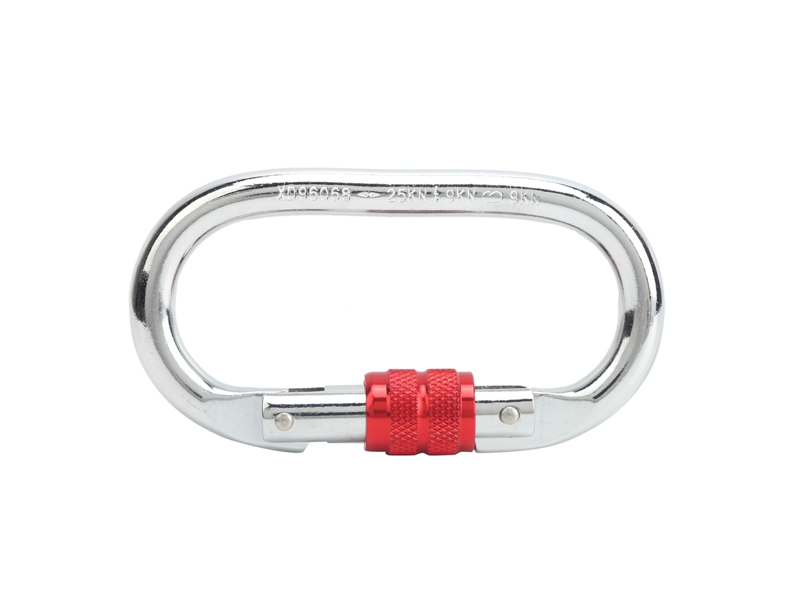 Xinda Carabiner Prata E Vermelha Equipamento De Escalada Outdoor Fecho De Segurança Tipo O 25kn