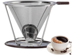 Filtro de Café em Aço Inoxidável, Reutilizável, Metal para Máquinas Gotejamento, Permanente Sem CHABERLU