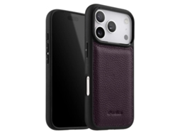 Capa Reforçada Para Iphone 17 Pro Em Couro Granulado Com Bordas Salientes