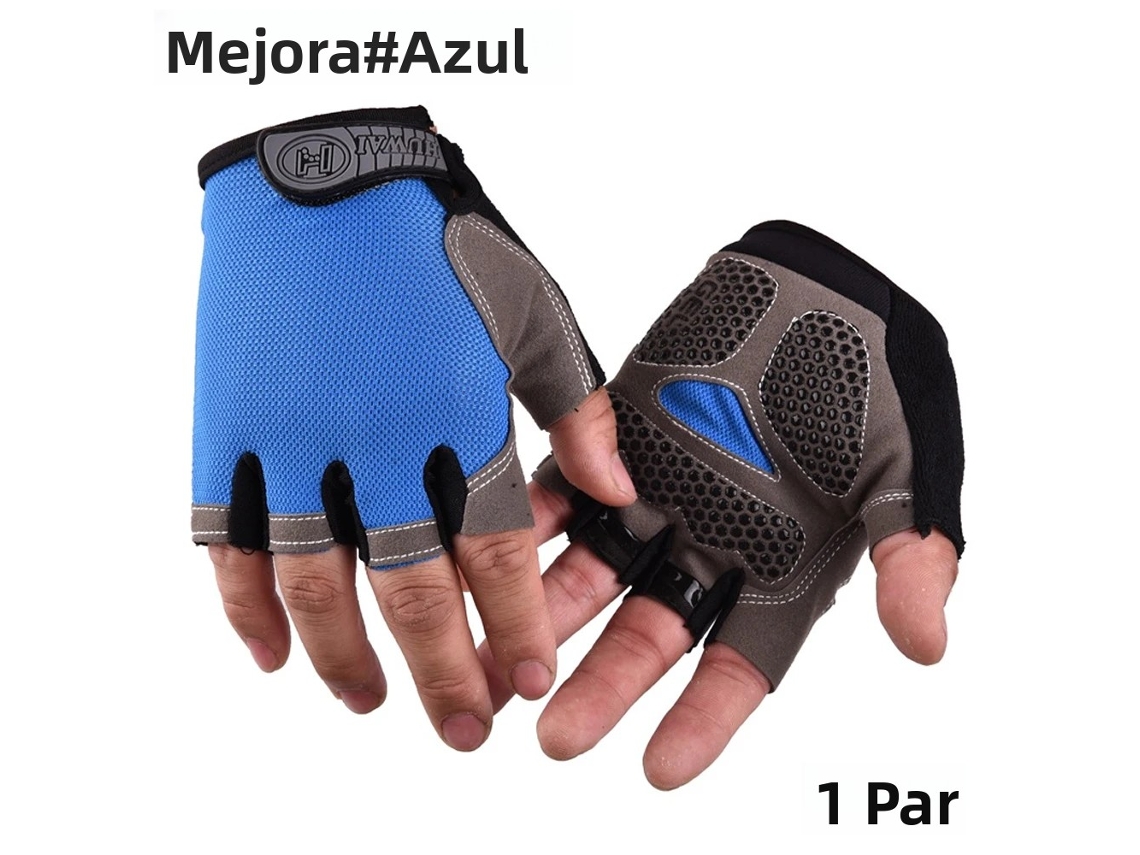(azul G Atualizado) Luvas De Ciclismo Unissex, Antiderrapantes, Com Absorção De Impacto, Design De Meio Dedo E Acolchoamento Em Gel.