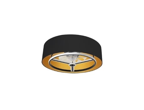 Ventilador Anuska Dc 60W Preto/Ouro 8 Lâminas 6 Velocidades 70D 5100Lm 3 Cores Remoto Memória Regulador de Intensidade Cronometrado FABRILAMP