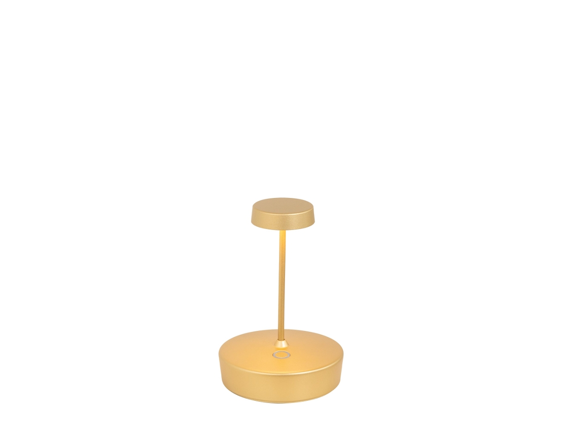 Luminária De Mesa Led Recarregável E Regulável Swap Mini Pro Matte Gold 2w, 2200 2700 3000k, Ip65 Zafferano