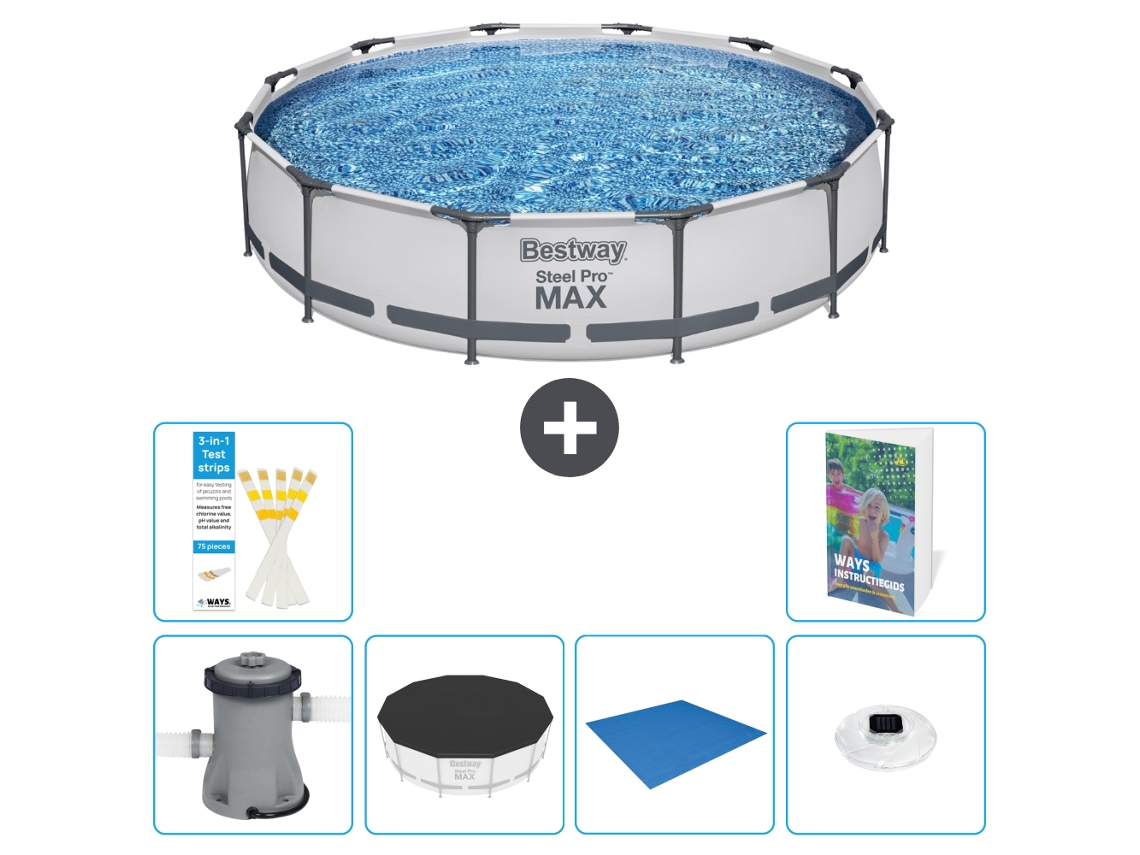 Piscina Bestway Steel Pro Max Redonda 366x76 Cm 5 peças S248 BESTWAY