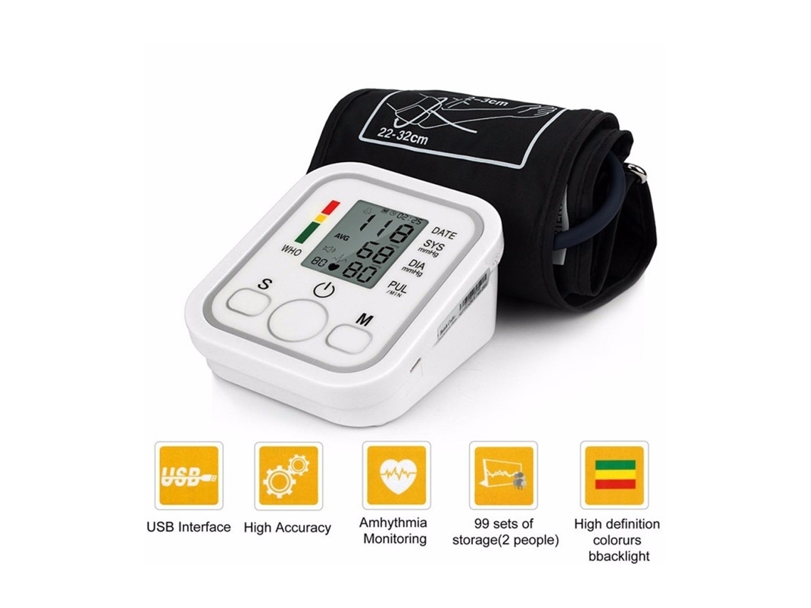 Monitor Pressão Arterial Braço com Deteção Ritmo Cardíaco Automática, para Saúde Cardiovascular STELASPLEN