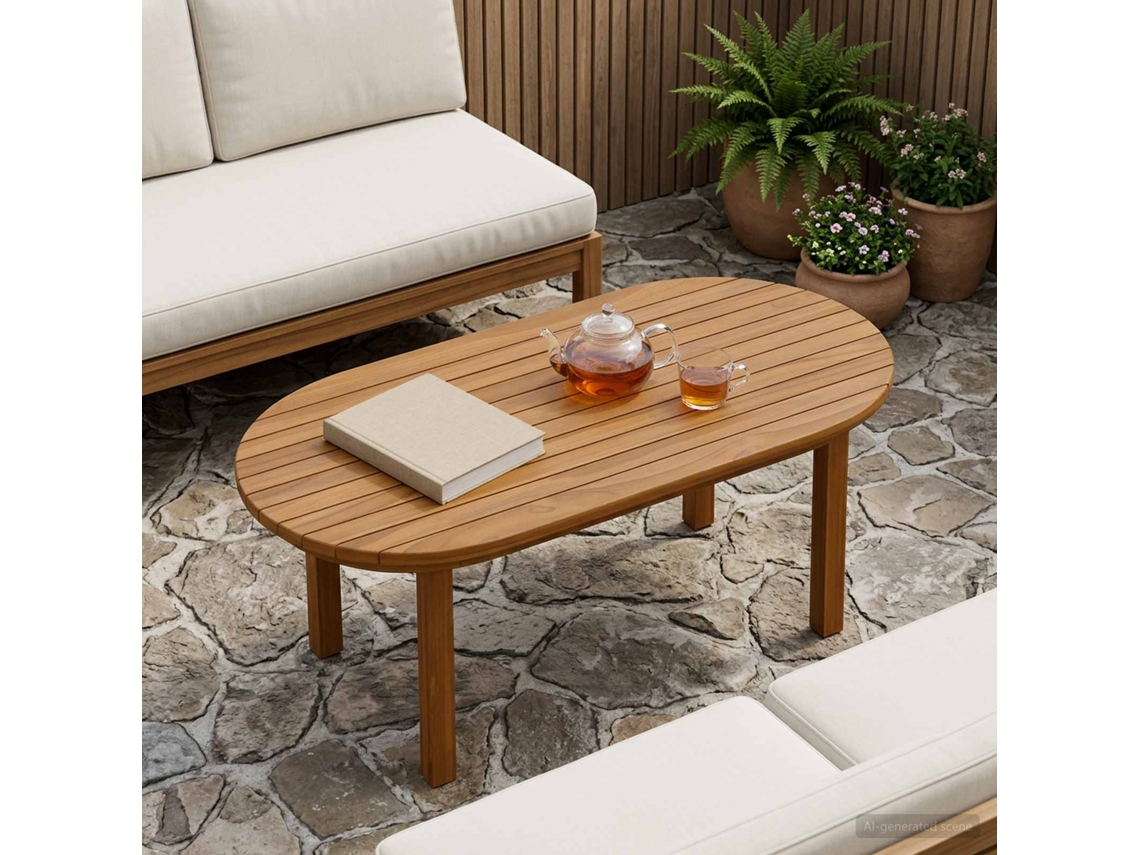 Vidaxl Tampo De Mesa 80 X 40 X 3,5 Cm Oval Madeira De Teca Sólida