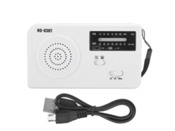 Radio de emergencia solar RD638 con manivela, multifuncional, carga de teléfono, blanca | S/MARCA
