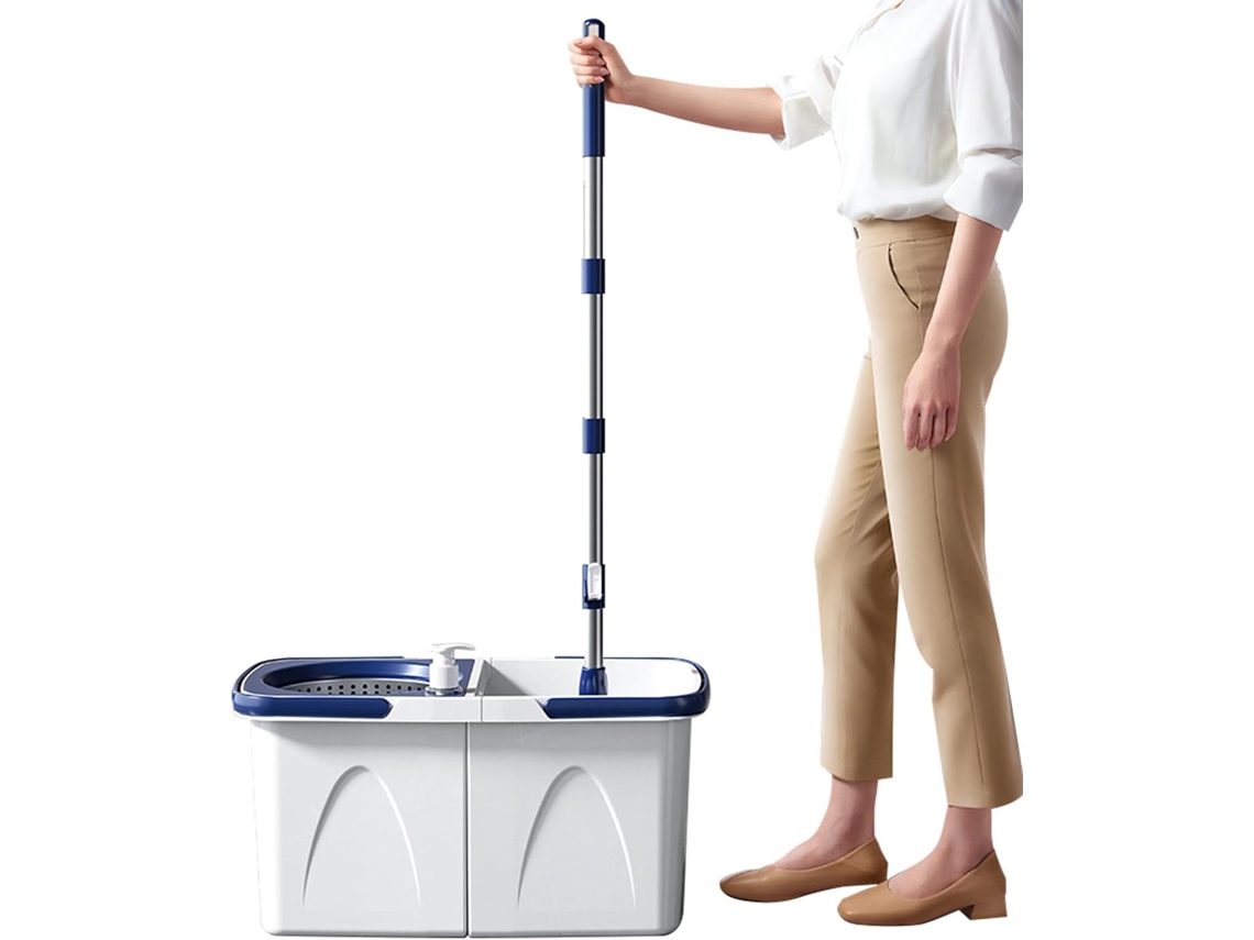 Kit De Esfregão E Balde Para Sistema De Limpeza De Pisos A Seco E Molhado