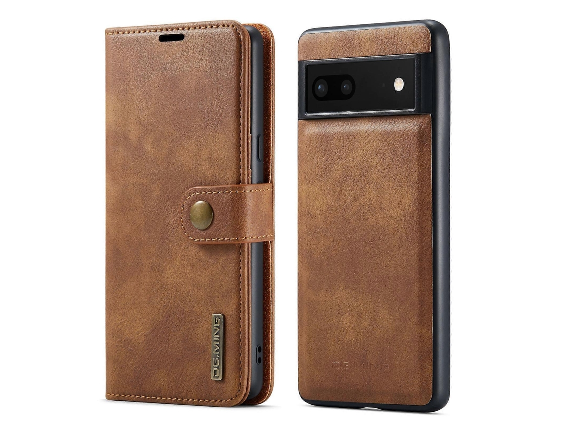 Capa De Celular Magnética De Couro Com Textura Crazy Horse Para Google Pixel 7 Dg.ming