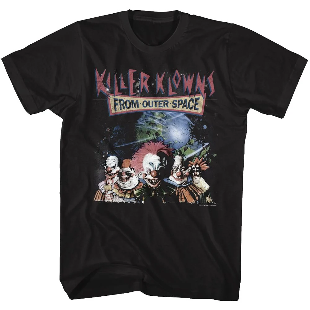 Rockinstone Killer Klowns Klowns In Space Black Adult T-shirt Size:xl