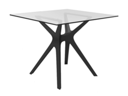 Mesa Quadrada Interior 90x90 Preto - Vidro Vela S Resol