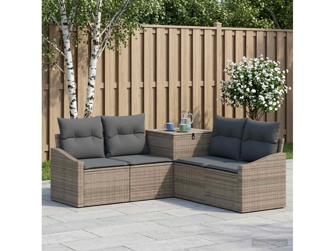 Vidaxl Conjunto De Sofás 5 Unid. Cinza E Cinza Escuro