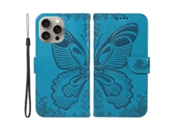 Capa Para Iphone 15 Pro Max Pele Sintética Com Porta-cartões Azul