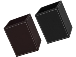 Organizador De Mesa Com 2 Peças, Porta Lápis Quadrado, Para Canetas E Cartões De Visita, Em Pu. Gokoco