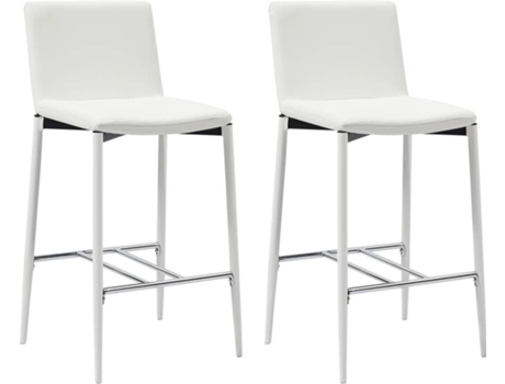 Conjunto 2 Cadeiras de Bar  281514 Couro Artificial Branco
