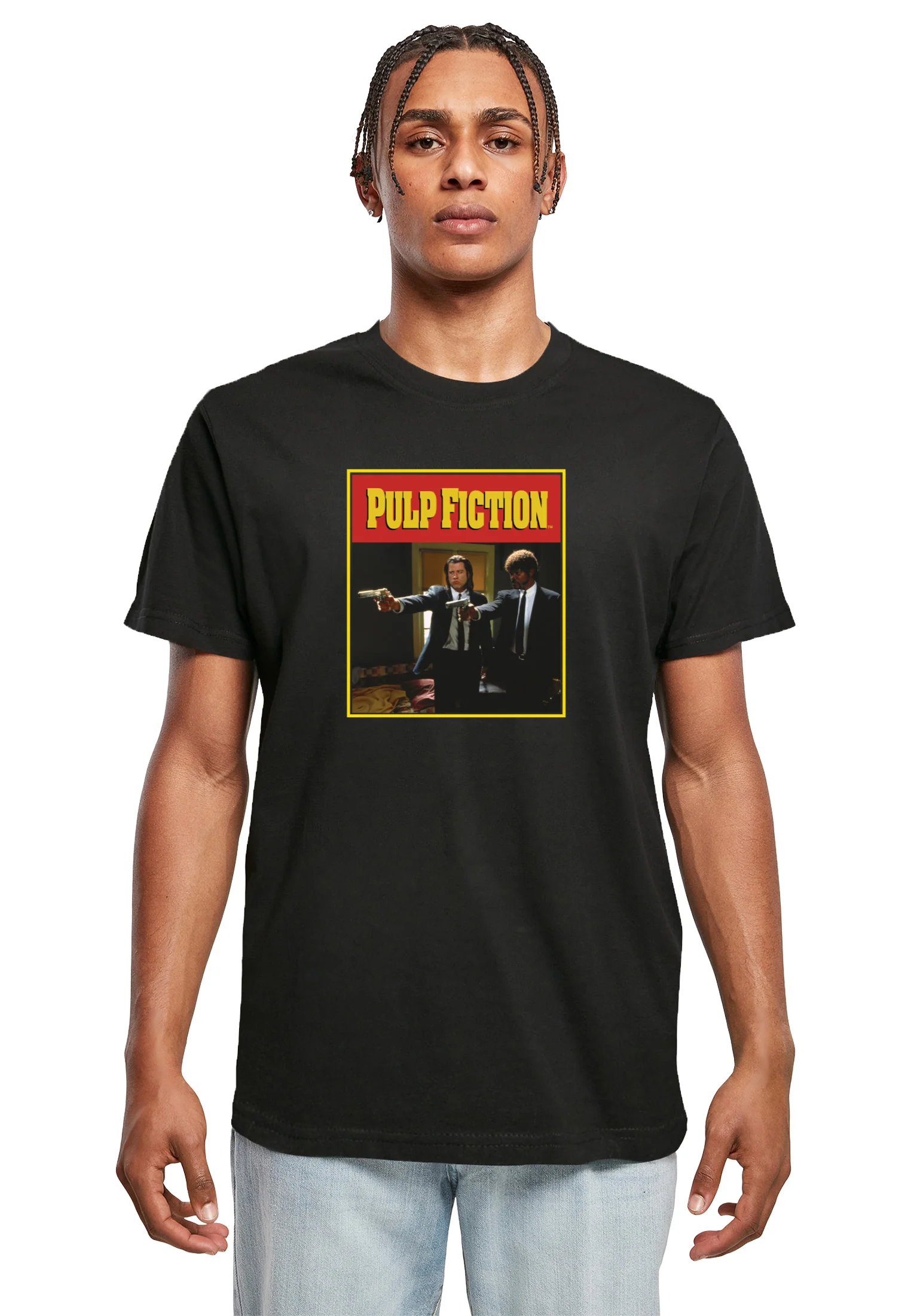 Rockinstone Men's T-shirt Pulp Fiction Jules Graphic Print Tee Black Size:xl