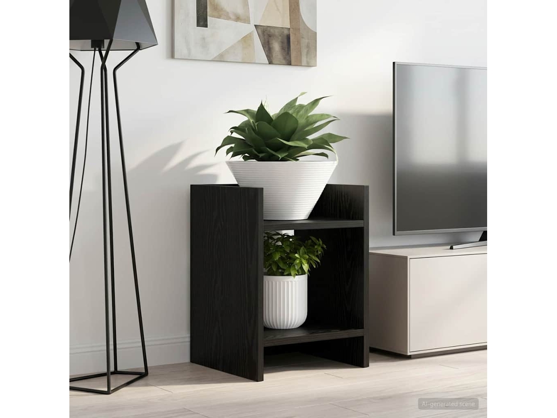 Vidaxl Suporte Para Plantas 2 Unid. Carvalho Preto 30 X 30 X 40 Cm