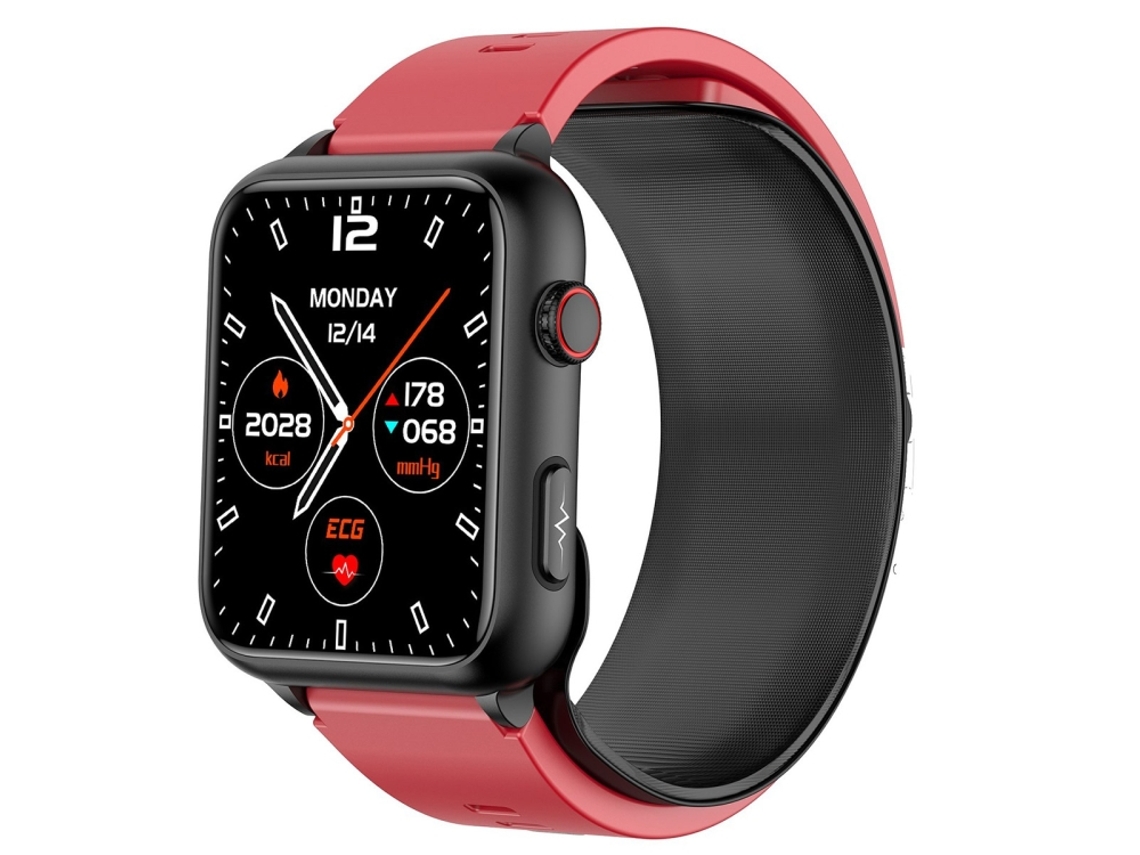 (vermelho) Smartwatch Com Bomba De Ar E Tela Colorida De 1,91 Polegadas, Com Monitoramento De Pressão Arterial/ecg.