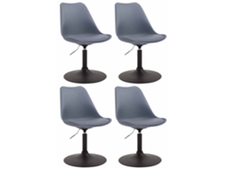 Conjunto de 4 cadeiras de jantar em plástico Maverick cinza/preto CLP