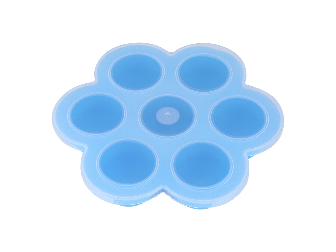 Molde de Silicone para Ovos 7 Cavidades com Tampa para Congelador Alimentos Bebê | S/MARCA