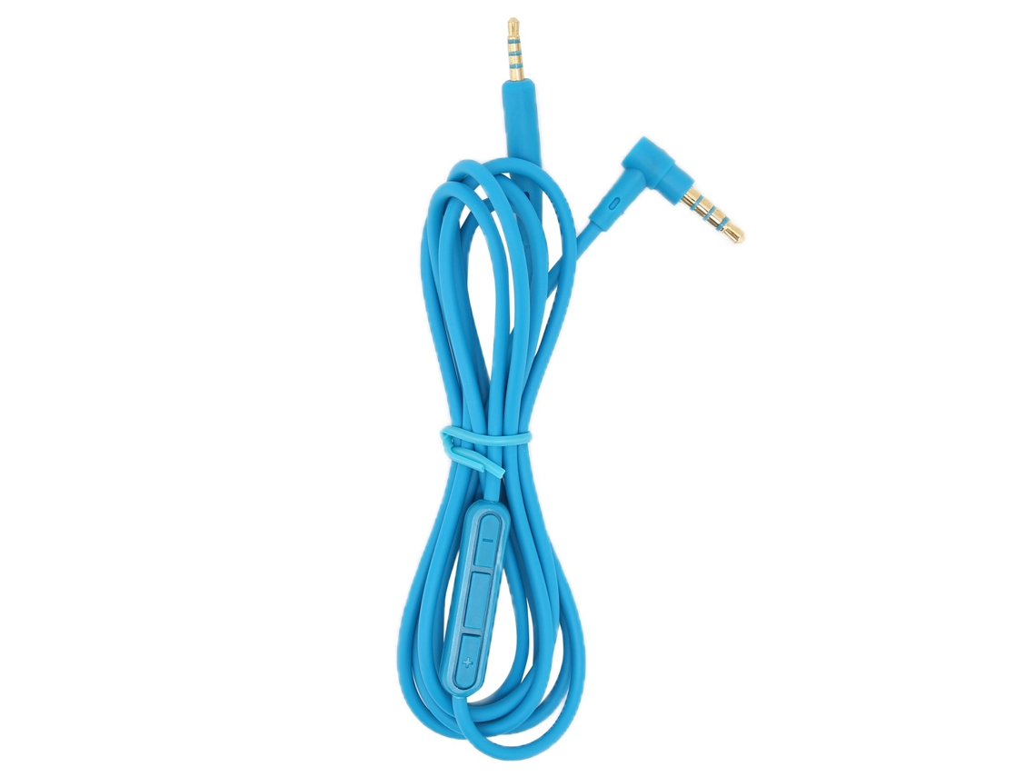 Cabo de Áudio Mali com Microfone e Controle de Volume para Fones Qc25 Qc35 Azul