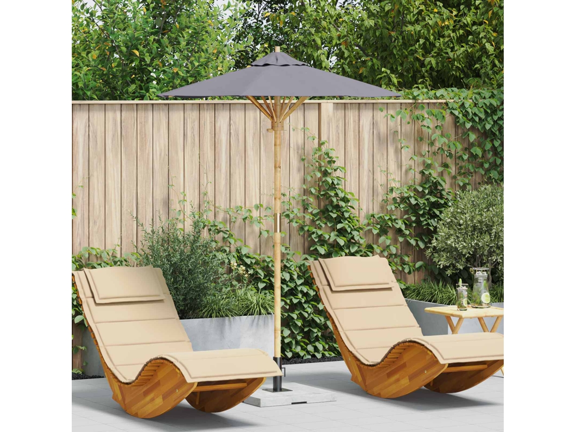 Vidaxl Guarda-sol De Jardim Ø 150 X 210 Cm Bambu Redondo