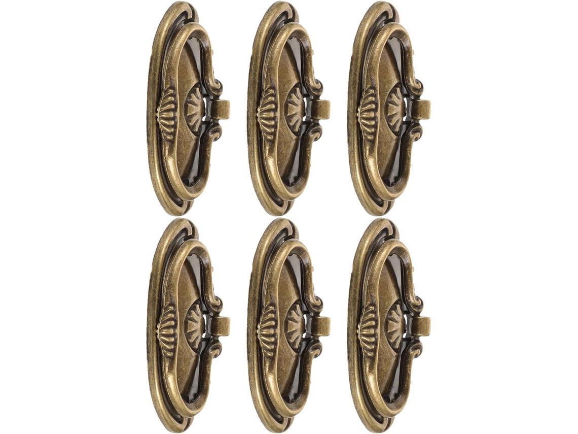 Conjunto De 6 Puxadores Gaveta Em Liga Zinco Com Acabamento Resistente A Riscos, Design Artístico Vintage Para Pequenas