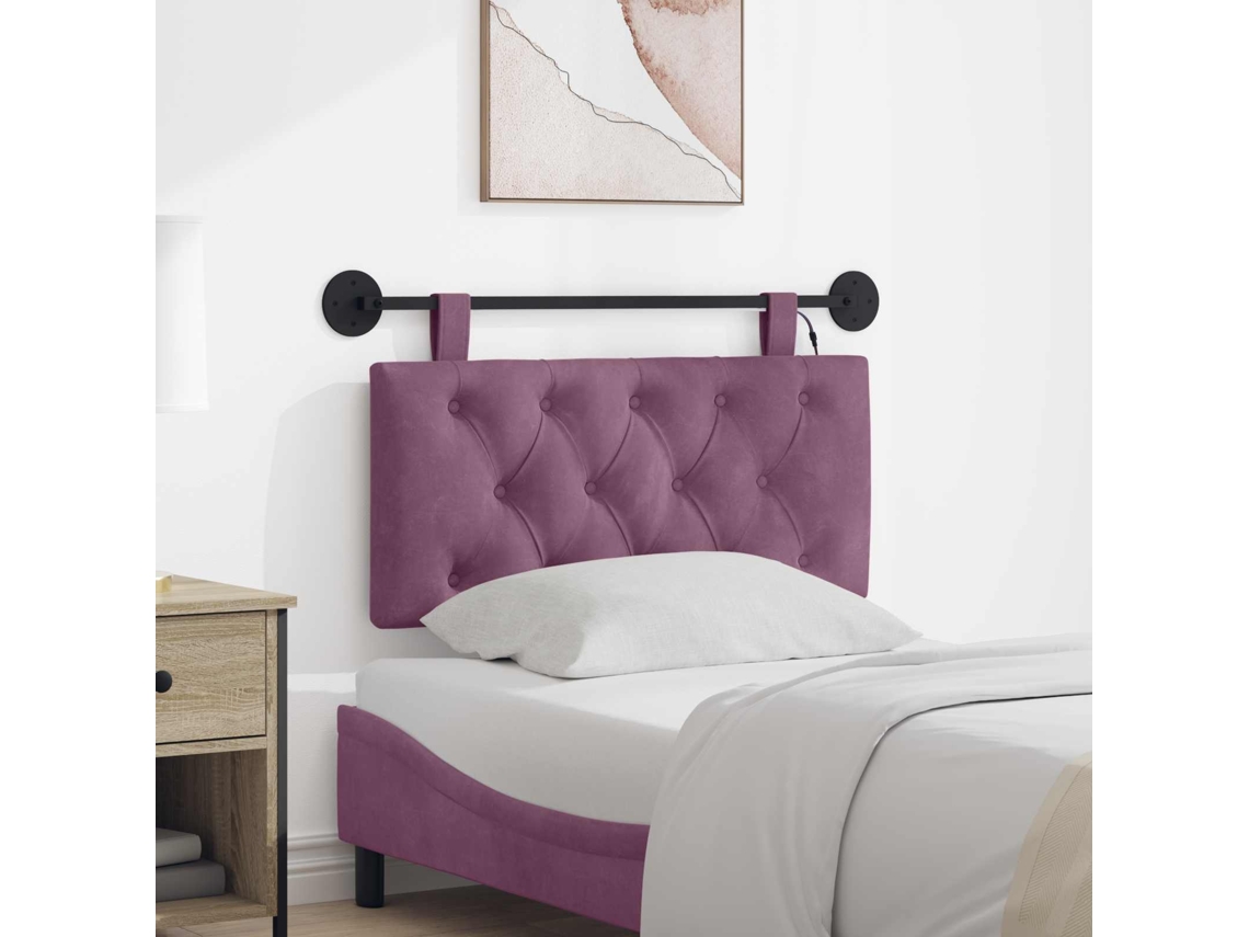 Vidaxl Cabeceira Suspensa Roxo Veludo