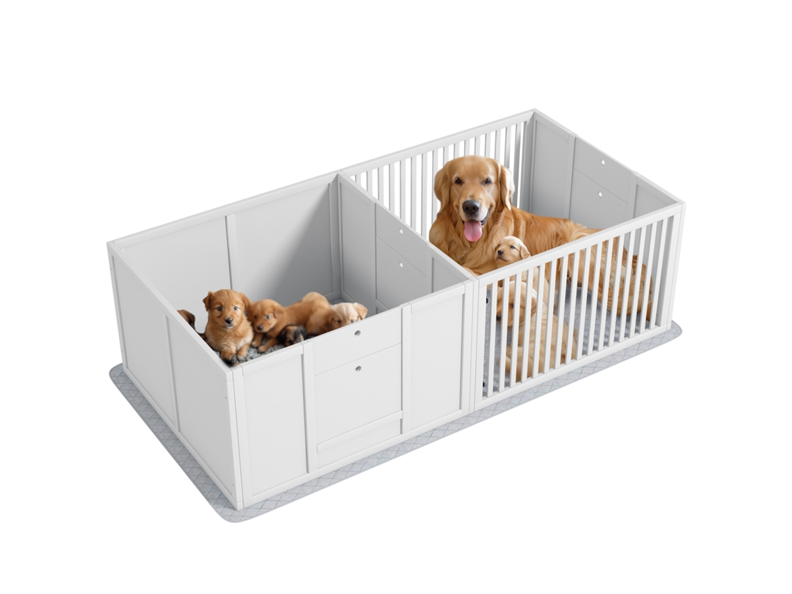 Caixa de Parto para Filhotes, com Base, Madeira, 166x80x50cm | S/MARCA