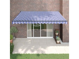 Vidaxl Toldo Retrátil Automático Com 4x3 M Azul E Branco